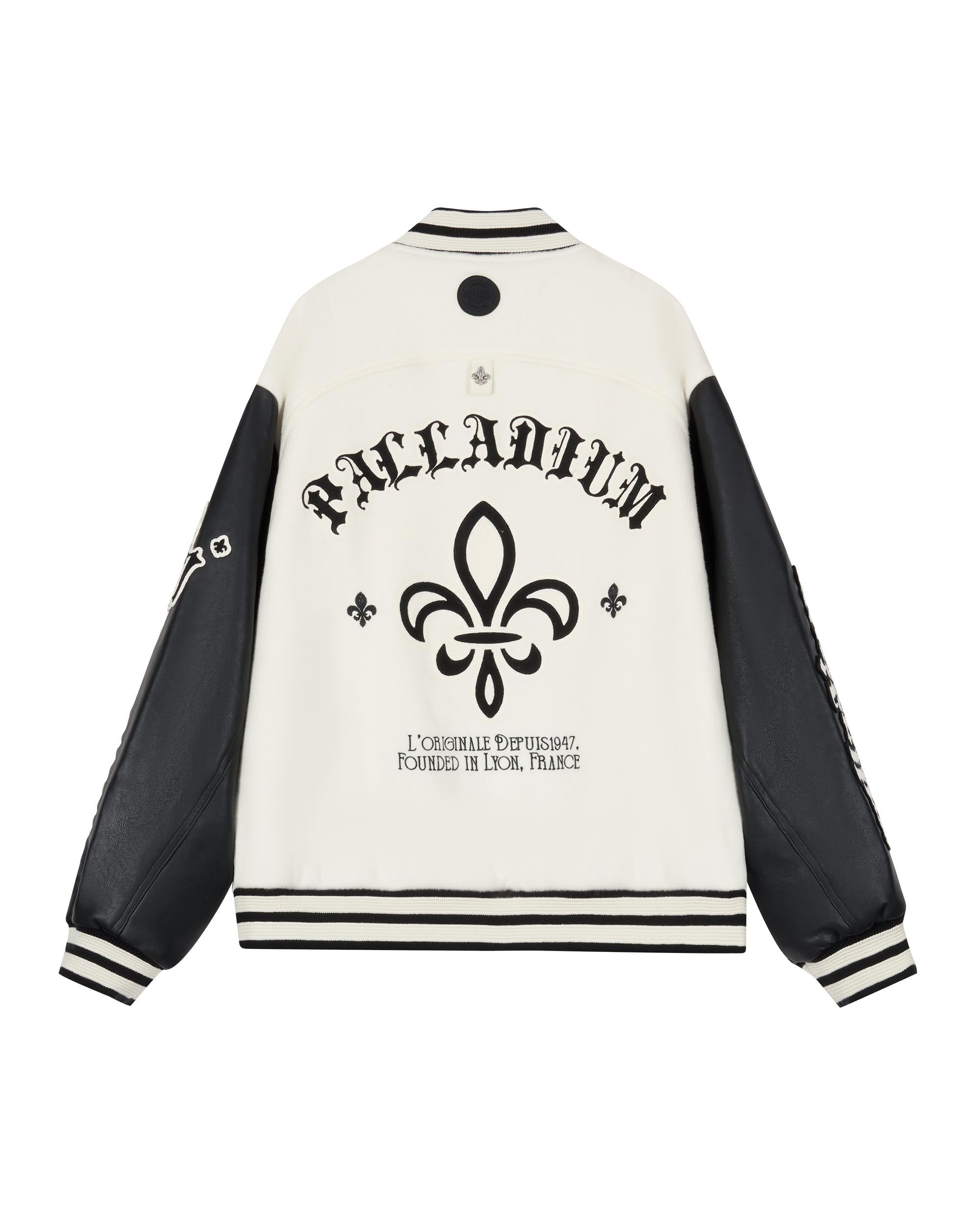 1010609-232 | MEN'S PALLADIUM LOGO COLOR BLOCKS VARSITY JACKET | VANILLA ICE