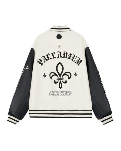 1010609-232 | MEN'S PALLADIUM LOGO COLOR BLOCKS VARSITY JACKET | VANILLA ICE