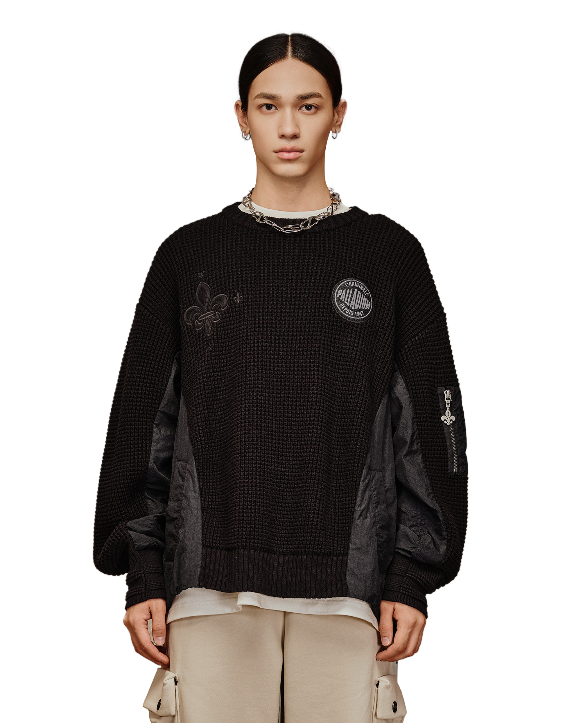 1010611-032 | MEN'S PALLADIUM LOGO WAFFLE PATTERN SWEATER | TAP SHOE