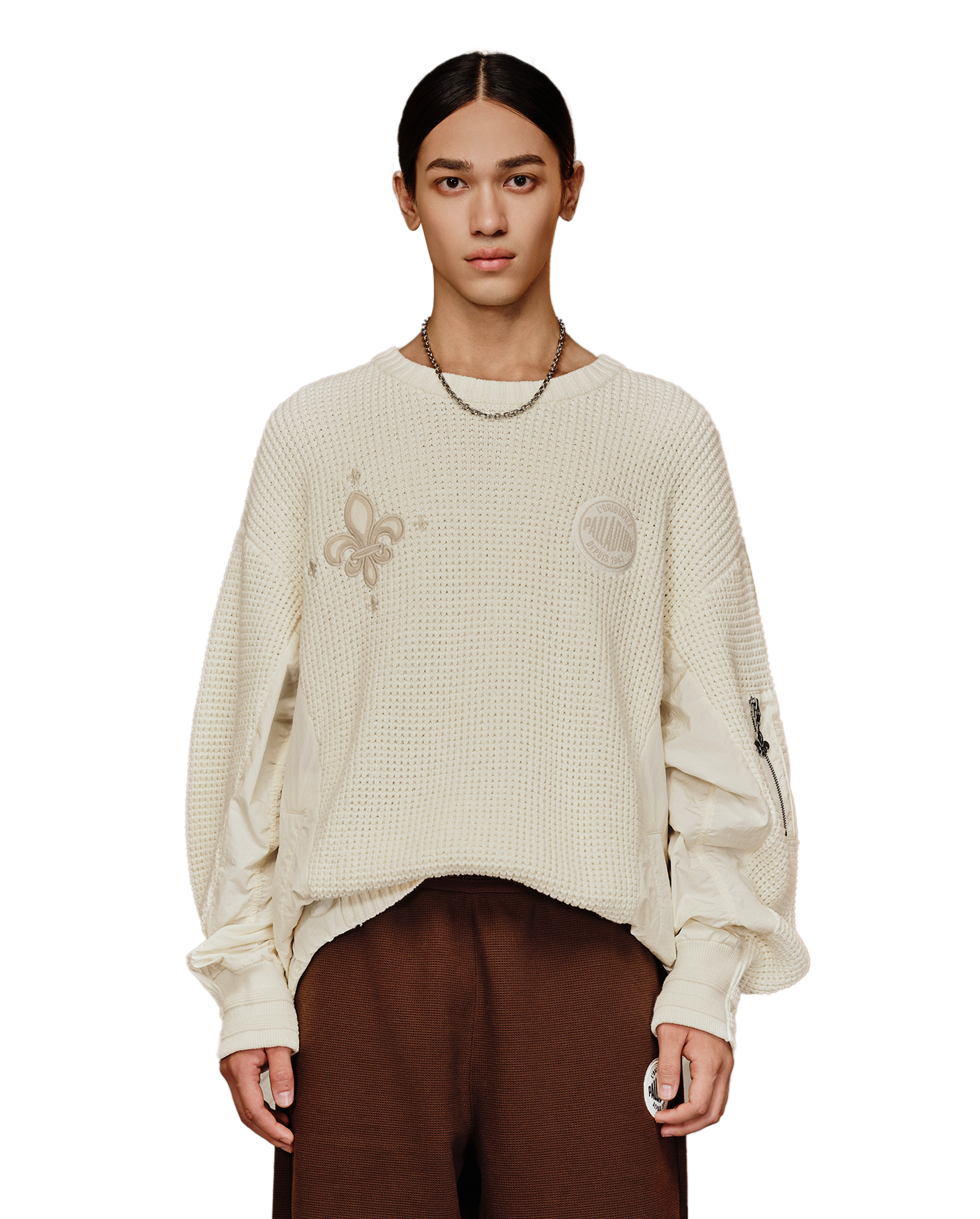 1010611-264 | MEN'S PALLADIUM LOGO WAFFLE PATTERN SWEATER | SWEET CORN