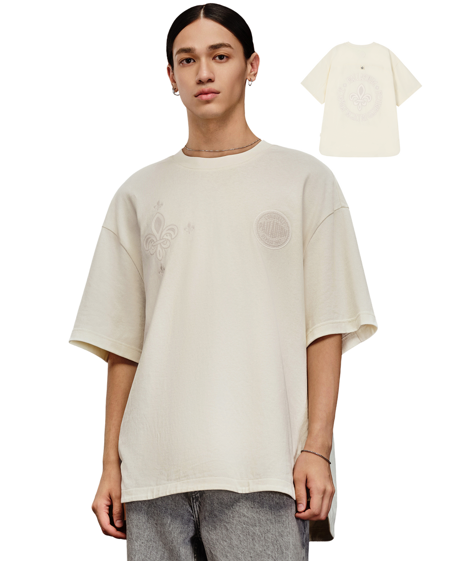 1010614-232 | MEN'S PALLADIUM IRIS LOGO LOOSE FIT COTTON T-SHIRT | VANILLA ICE