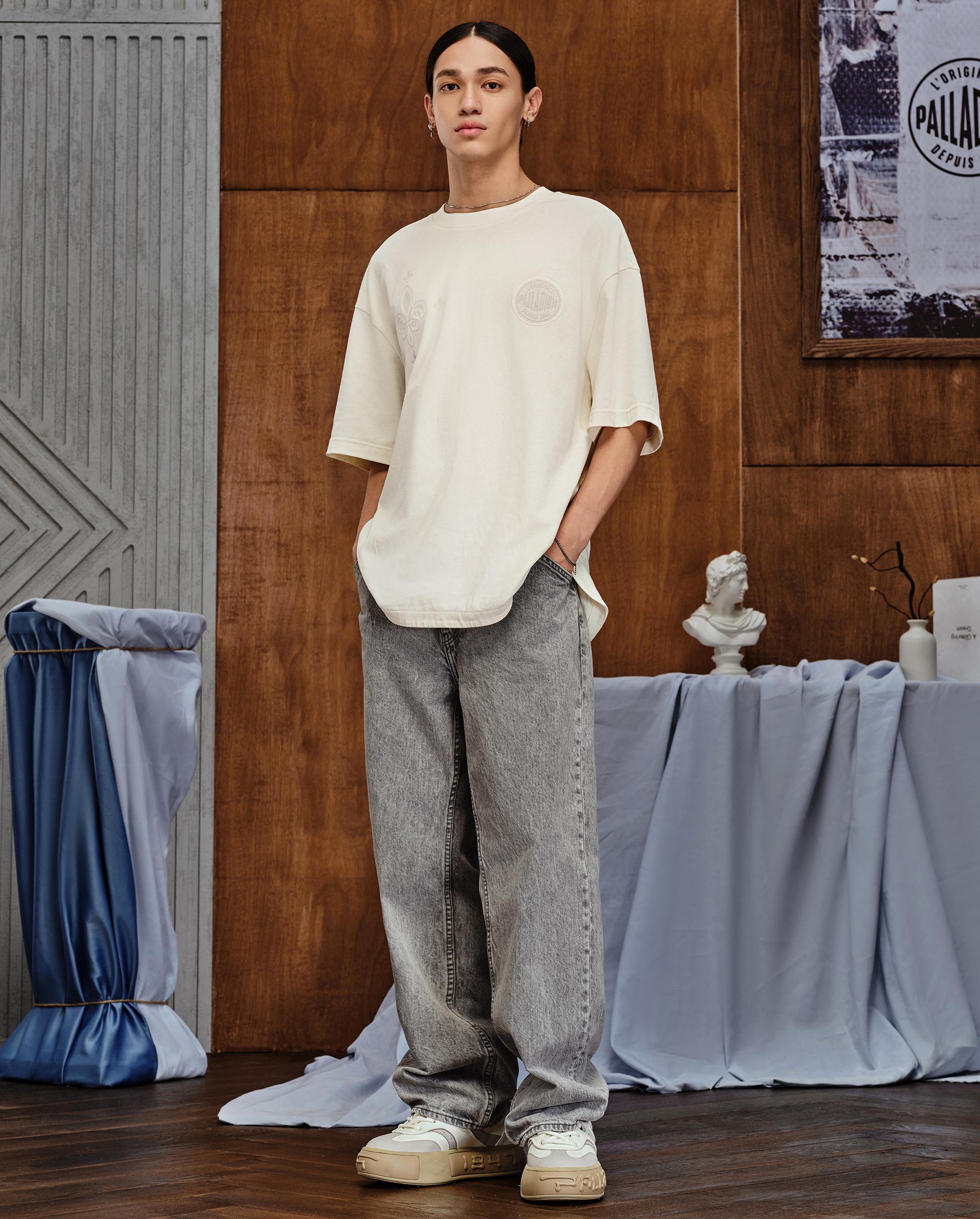 1010614-232 | MEN'S PALLADIUM IRIS LOGO LOOSE FIT COTTON T-SHIRT | VANILLA ICE