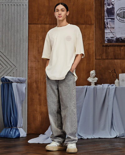 1010614-232 | MEN'S PALLADIUM IRIS LOGO LOOSE FIT COTTON T-SHIRT | VANILLA ICE