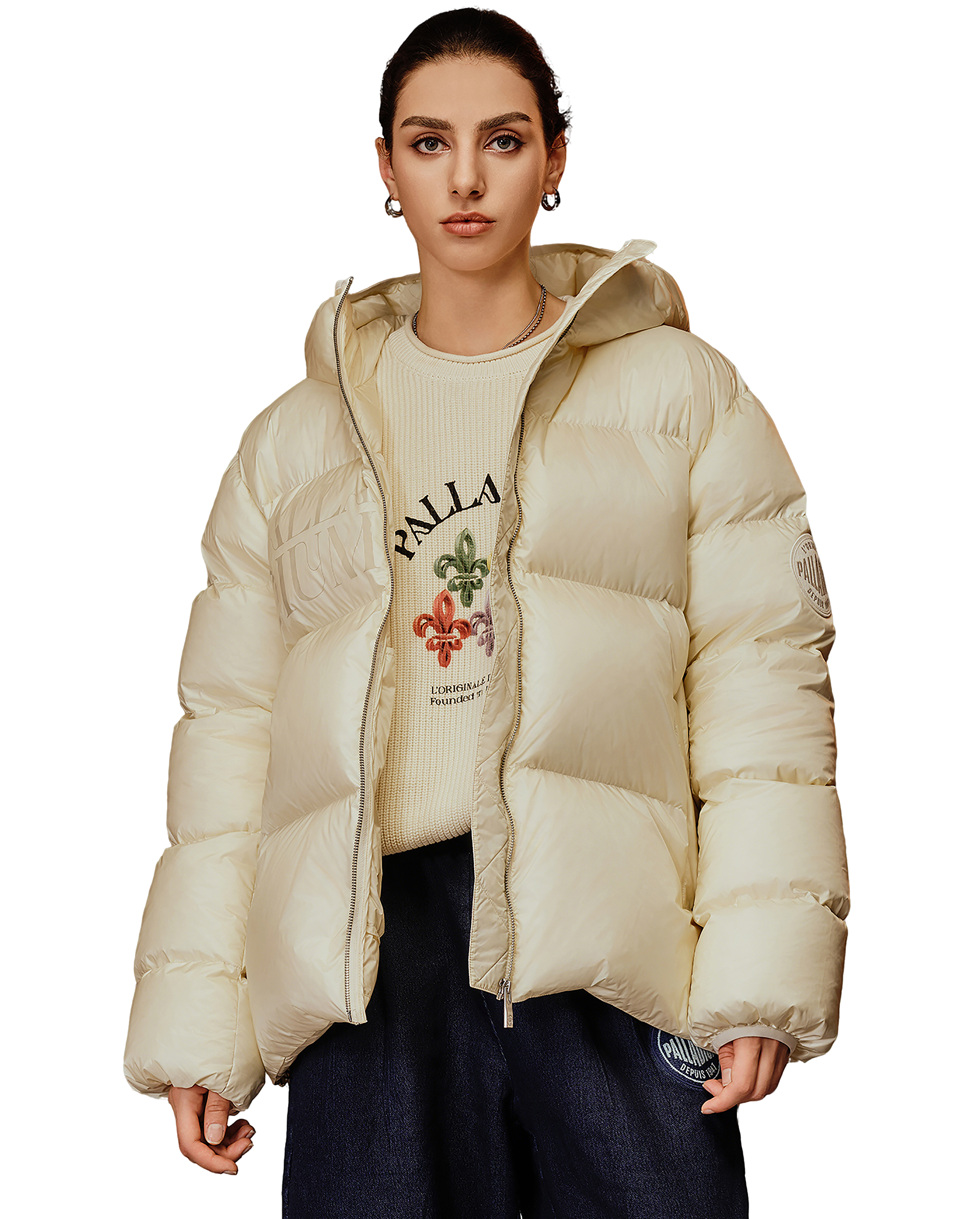 1010616-262 | MEN'S PALLADIUM LOGO DOWN JACKET | MARSHMALLOW