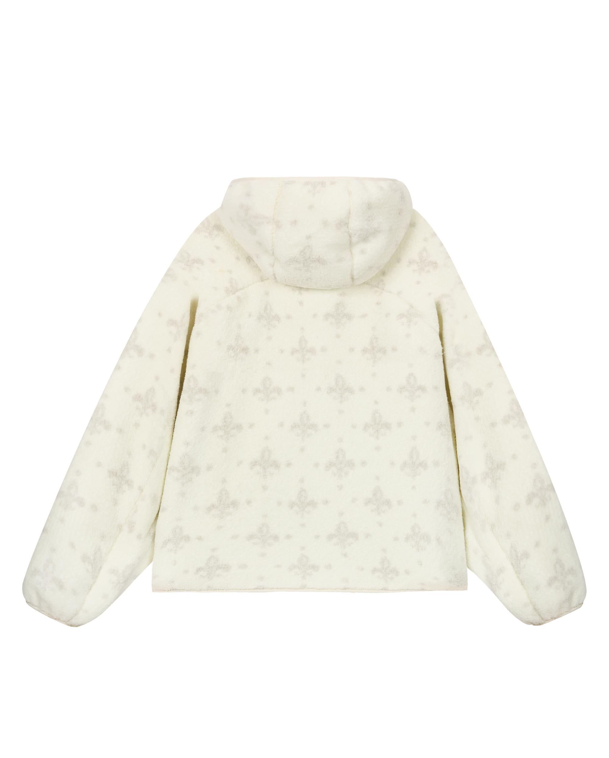 1010619-948 | MEN'S ALL-OVER IRIS LOGO FUZZY COTTON JACKET | WHT POLKA DOTS IRIS