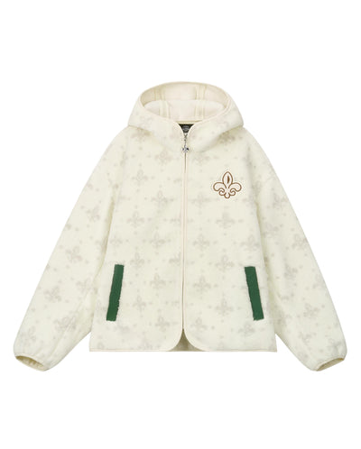 1010619-948 | MEN'S ALL-OVER IRIS LOGO FUZZY COTTON JACKET