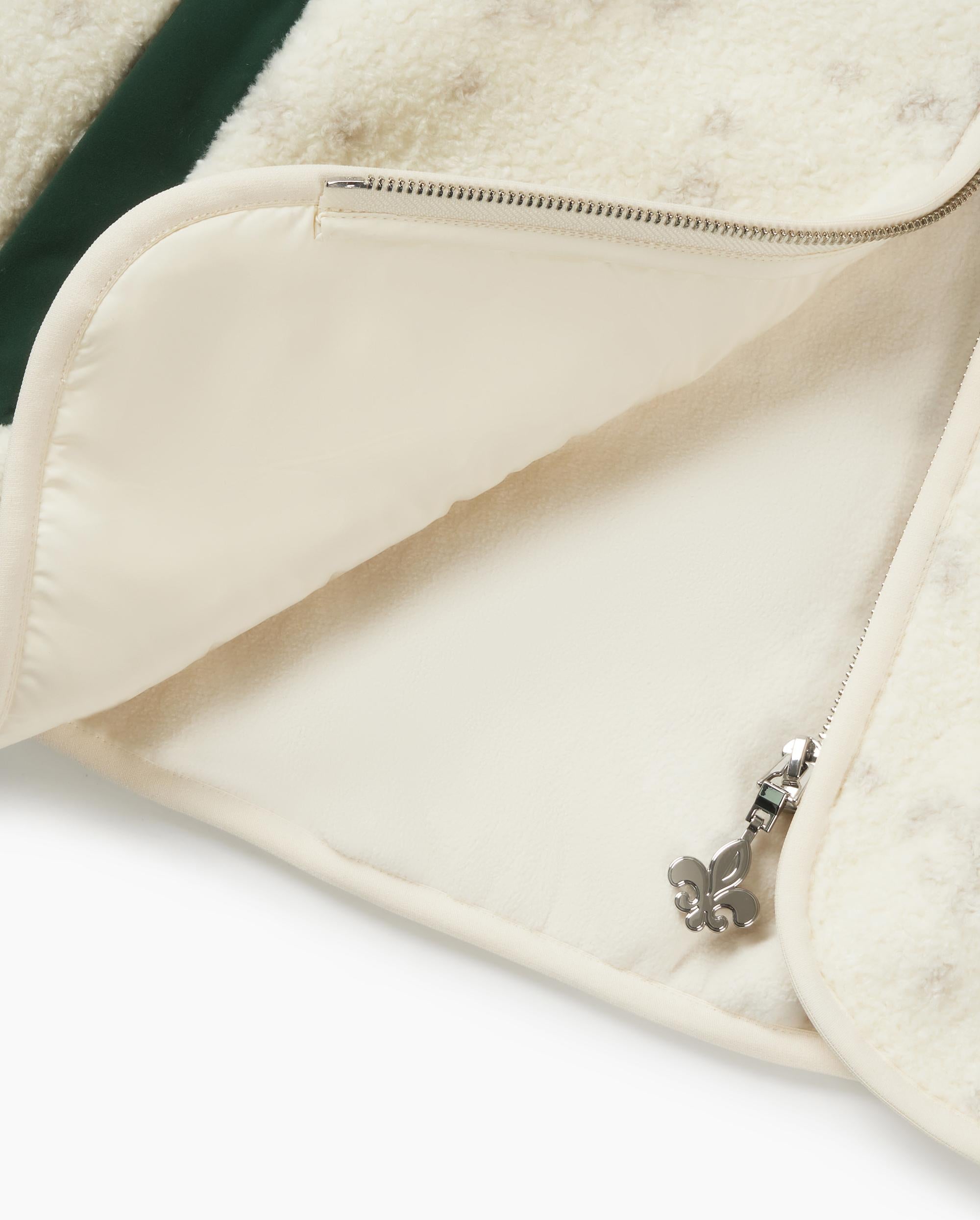 1010619-948 | MEN'S ALL-OVER IRIS LOGO FUZZY COTTON JACKET | WHT POLKA DOTS IRIS