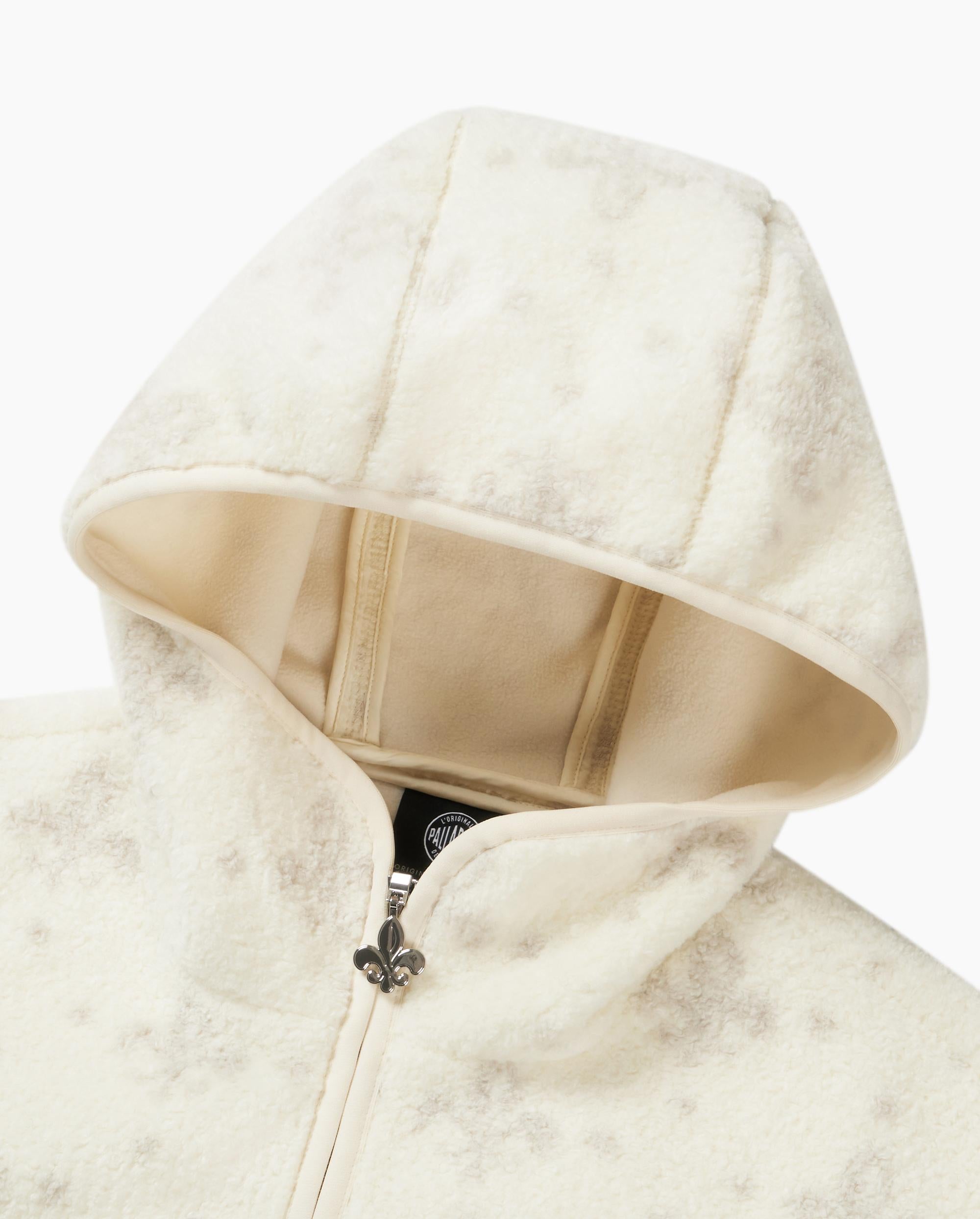 1010619-948 | MEN'S ALL-OVER IRIS LOGO FUZZY COTTON JACKET | WHT POLKA DOTS IRIS