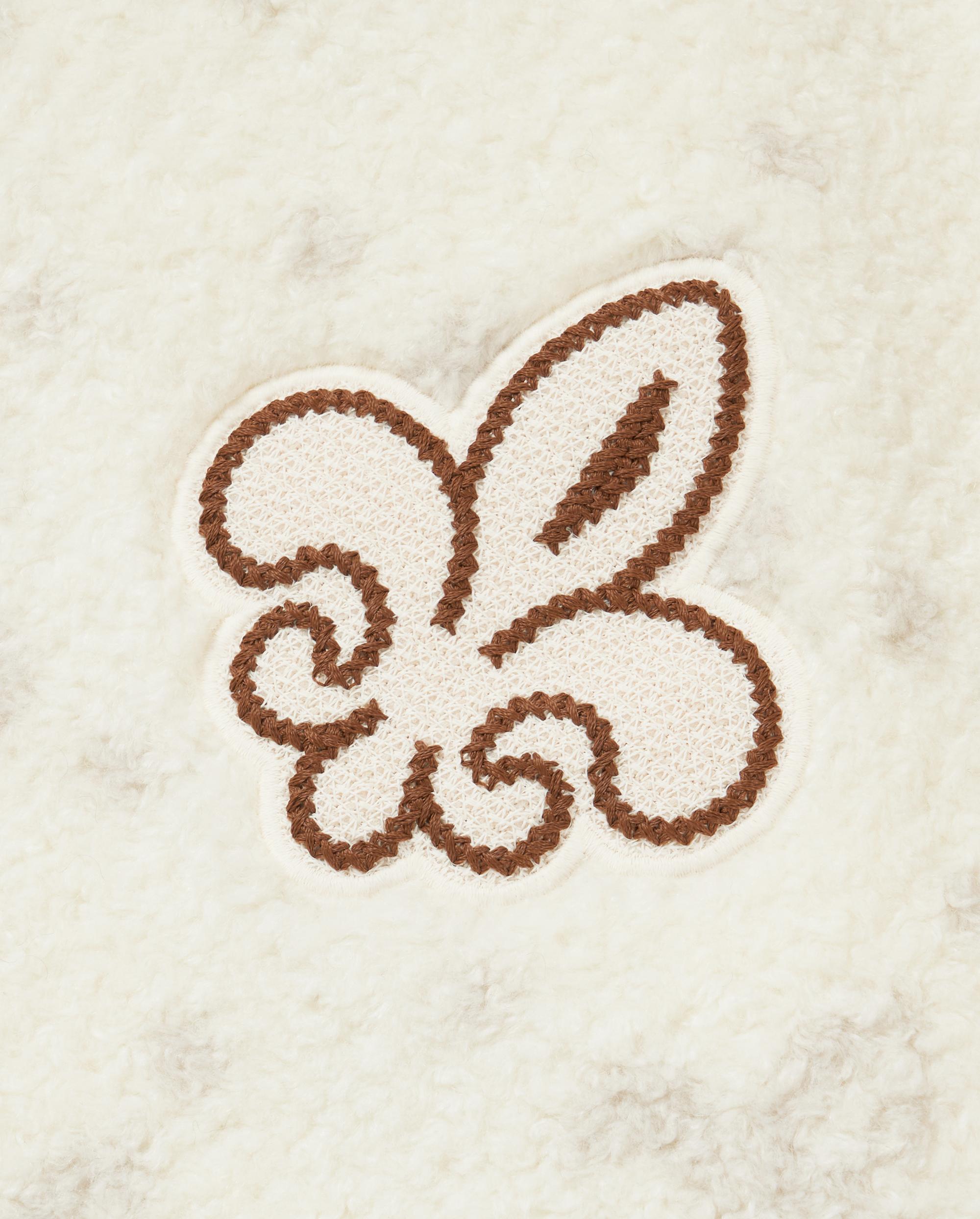 1010619-948 | MEN'S ALL-OVER IRIS LOGO FUZZY COTTON JACKET | WHT POLKA DOTS IRIS