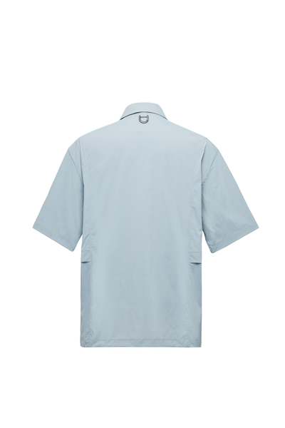 1011127-023 | WOVEN POLO SL | BLUE GRAY