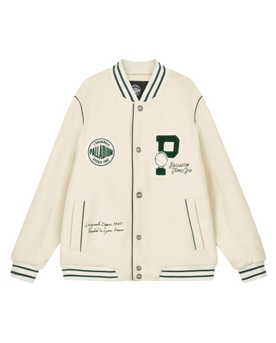 1011255-232 | MEN'S PALLADIUM LOGO LOOSE FIT VARSITY JACKET | VANILLA ICE