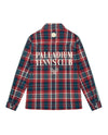 1011260-728 | MEN'S PALLADIUM LOGO LOOSE FIT CHECKED SHIRT | RED BLUE PLAID