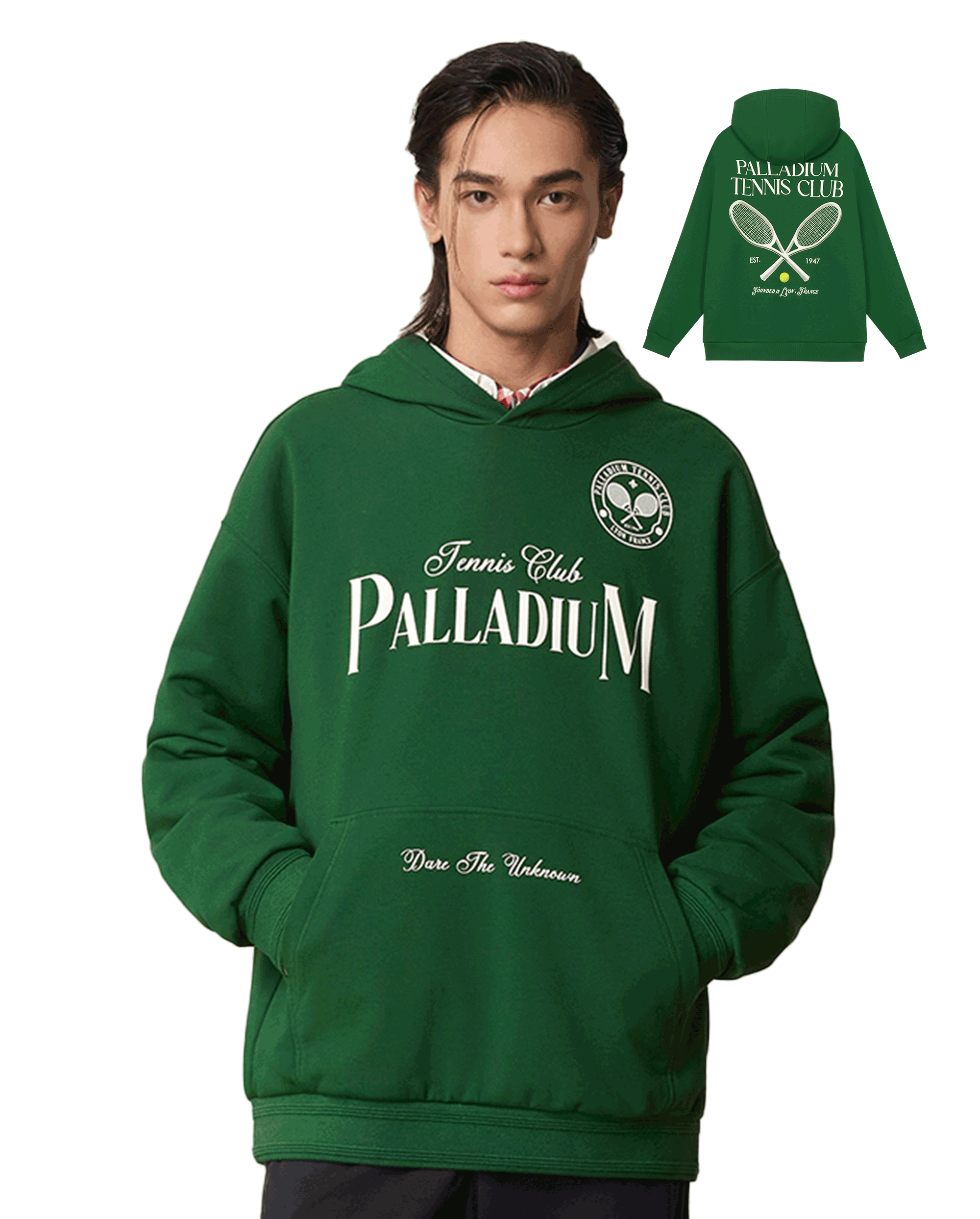 1011264-375 | MEN'S PALLADIUM TENNIS CLUB HOODIE | BLACKISH GRN