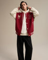 1011266-611 | MEN'S RICH LOGO LOOSE FIT VARSITY JACKET | SUN-DRIED TOMATO