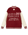 1011266-611 | MEN'S RICH LOGO LOOSE FIT VARSITY JACKET | SUN-DRIED TOMATO