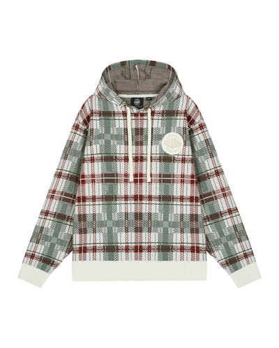 1011268-560 | MEN'S PALLADIUM LOGO CHECKED HOODIE | RED BLUE WHITE PLAID