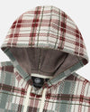 1011268-560 | MEN'S PALLADIUM LOGO CHECKED HOODIE | RED BLUE WHITE PLAID