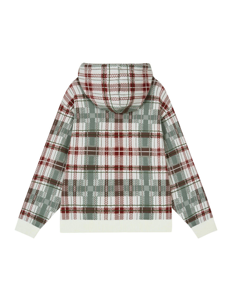 1011268-560 | MEN'S PALLADIUM LOGO CHECKED HOODIE | RED BLUE WHITE PLAID