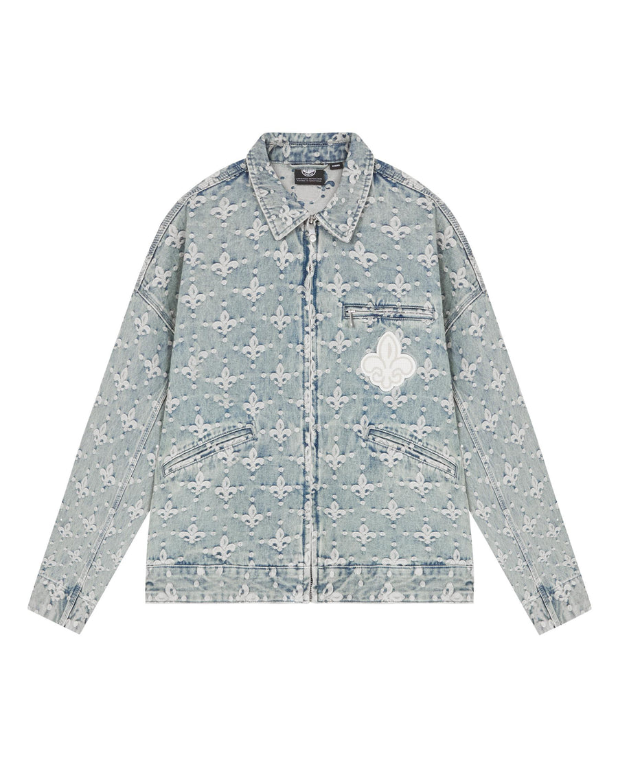 1011274-807 | MEN'S ALL-OVER IRIS LOGO COTTON DENIM JACKET | DENIM IRIS