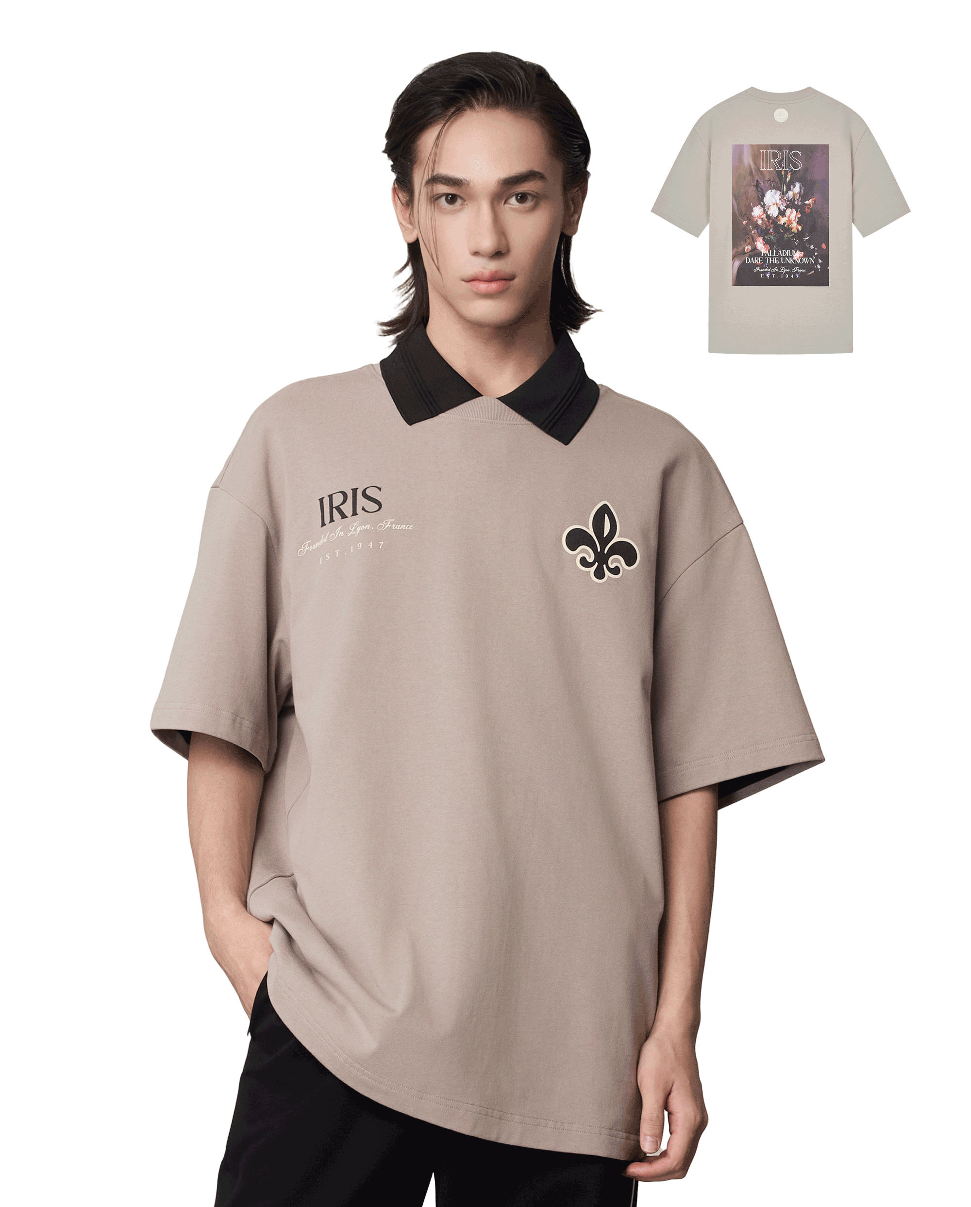 1011280-050 | MEN'S IRIS LOGO VINTAGE LOOSE FIT T-SHIRT | MOON ROCK