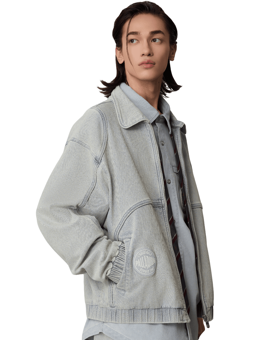1011285-070 | MEN'S PALLADIUM LOGO DROPPED SHOULDER DENIM JACKET | NORTHERN DROPLET