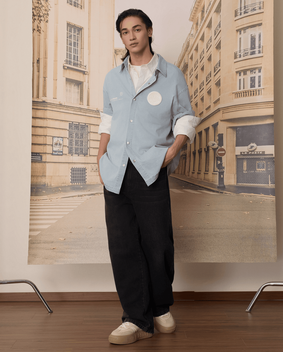 1011295-423 | MEN'S PALLADIUM LOGO LONG SLEEVES SHIRT | CELESTIAL BLUE