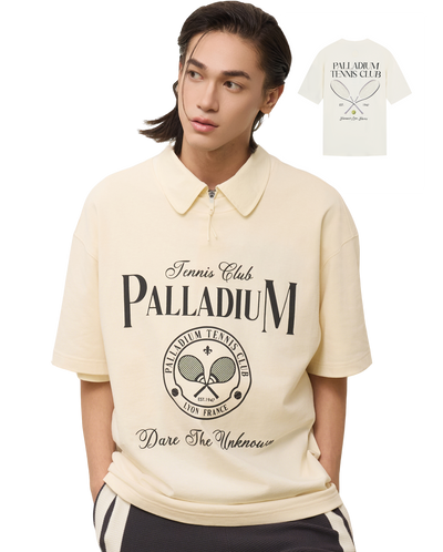 1011301-262 | MEN'S TENNIS CLUB LOGO LOOSE FIT COTTON T-SHIRT | MARSHMALLOW