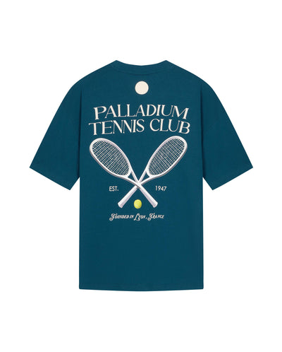 1011301-502 | MEN'S TENNIS CLUB LOGO LOOSE FIT COTTON T-SHIRT | REFLECTING POND