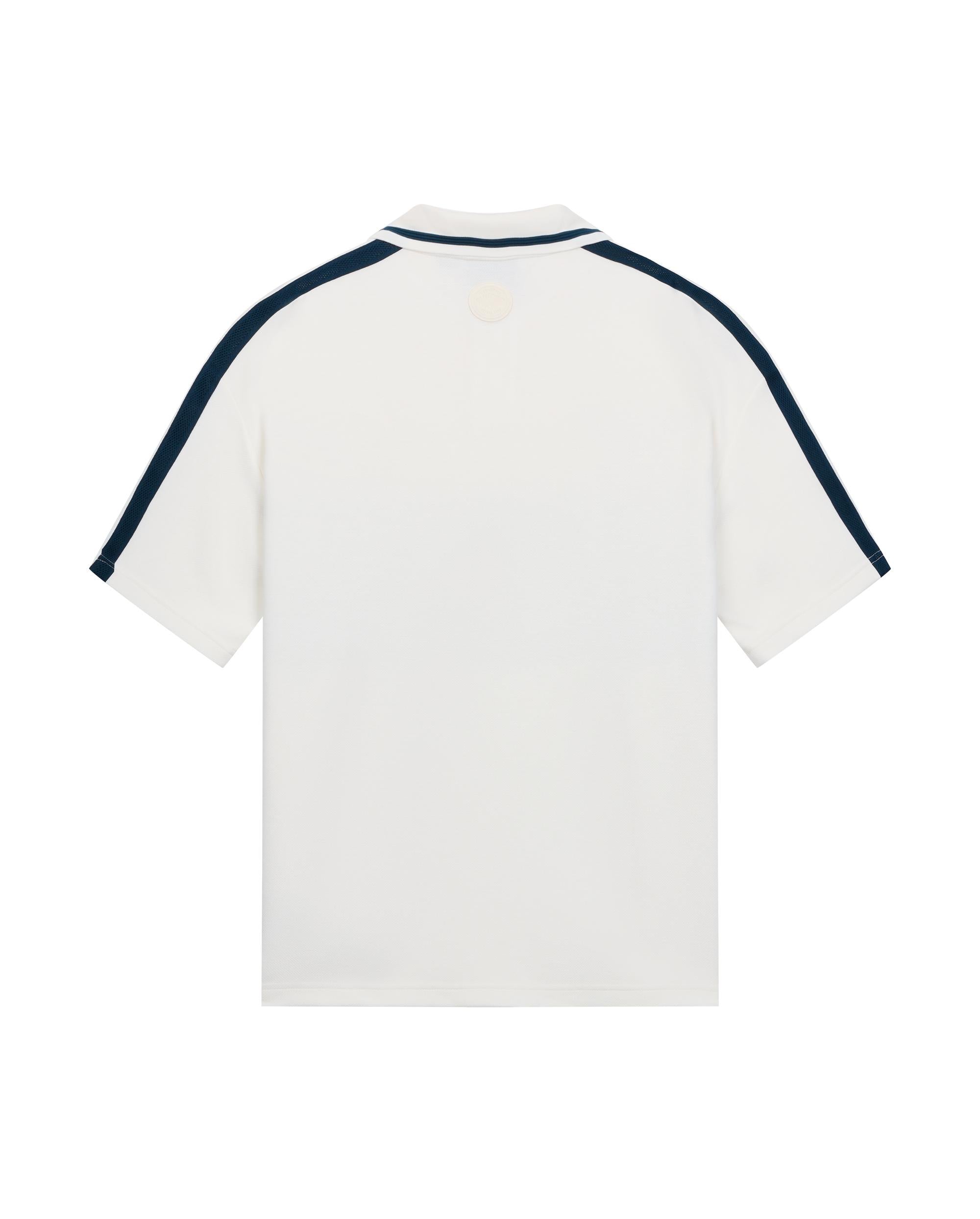 1011304-110 | MEN'S LOGO COLOR BLOCKS SIDE STRIPED POLO SHIRT | WHITE/BLUE