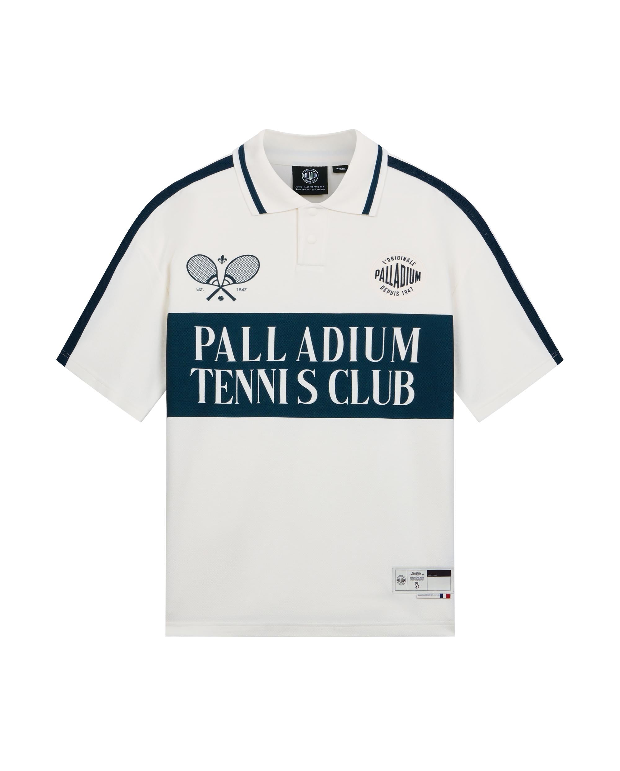 1011304-110 | MEN'S LOGO COLOR BLOCKS SIDE STRIPED POLO SHIRT | WHITE/BLUE