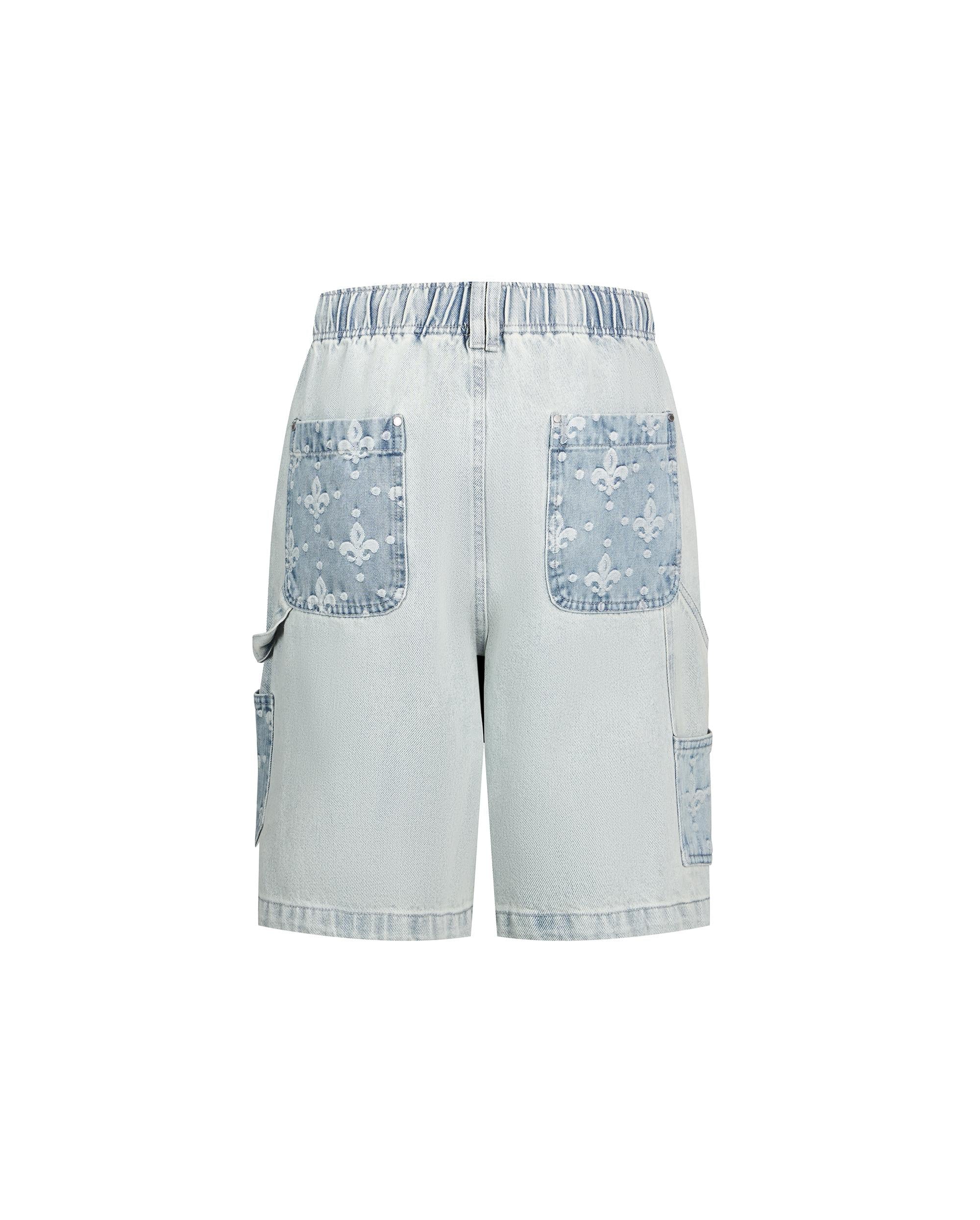 1011309-441 | MEN'S IRIS LOGO LOOSE FIT DENIM SHORTS | SKYWRITING