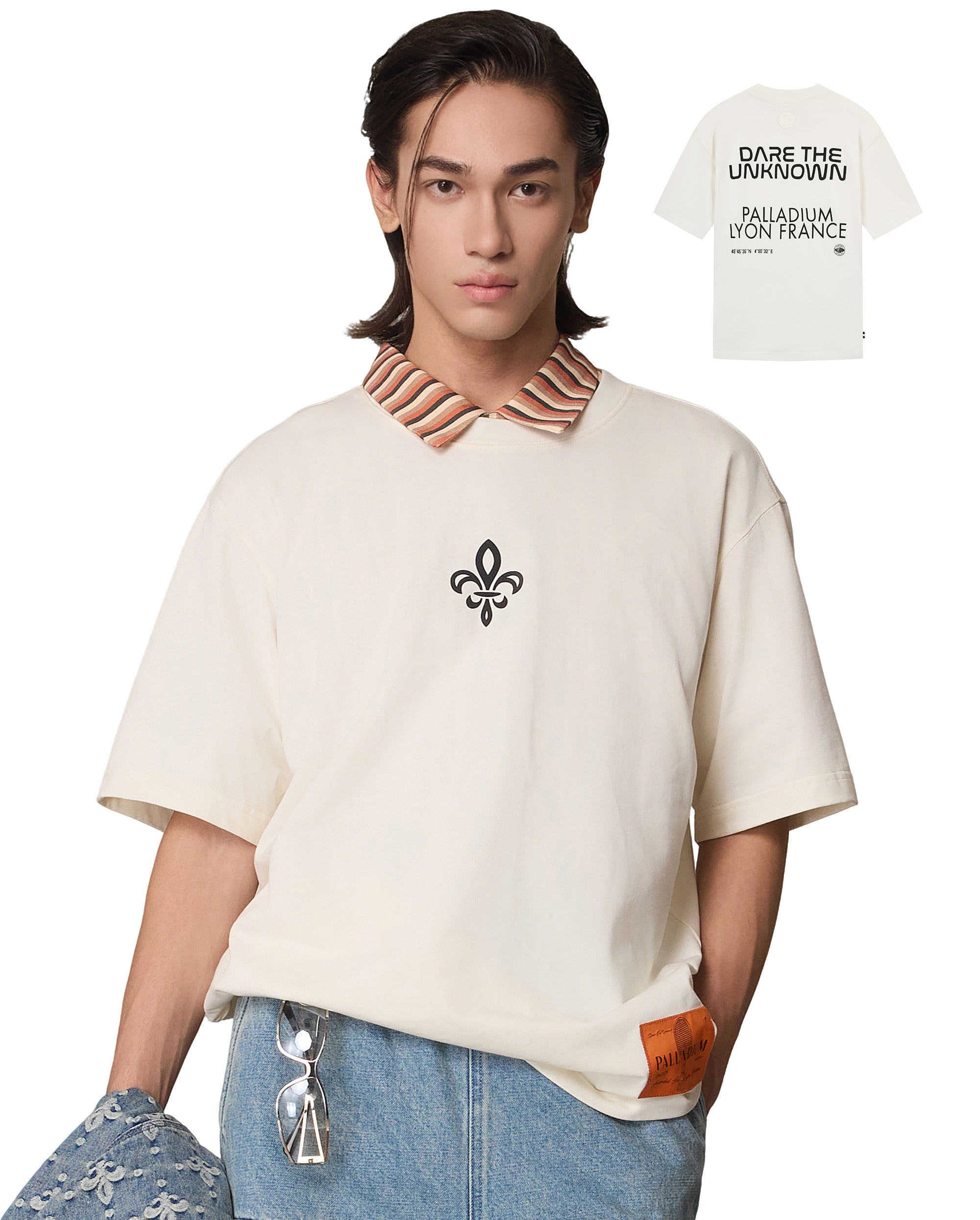1011317-262 | MEN'S IRIS LOGO LOOSE FIT COTTON T-SHIRT | MARSHMALLOW