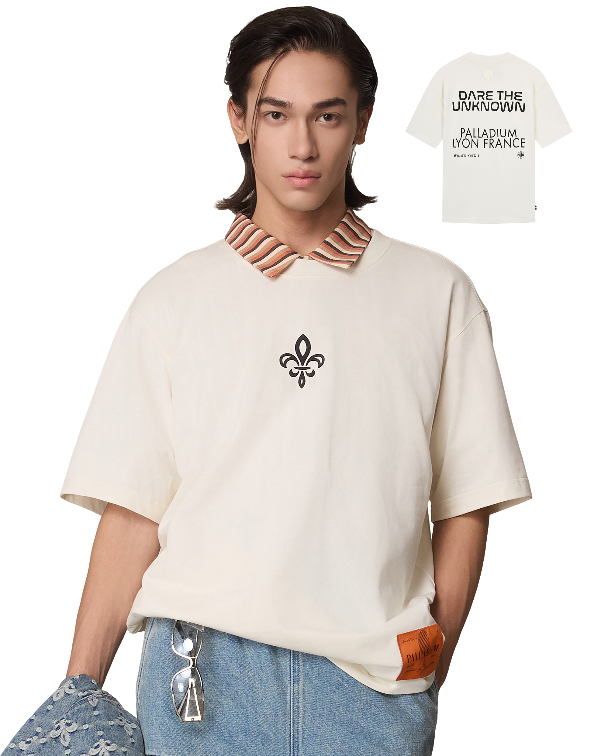 1011317-262 | MEN'S IRIS LOGO LOOSE FIT COTTON T-SHIRT | MARSHMALLOW