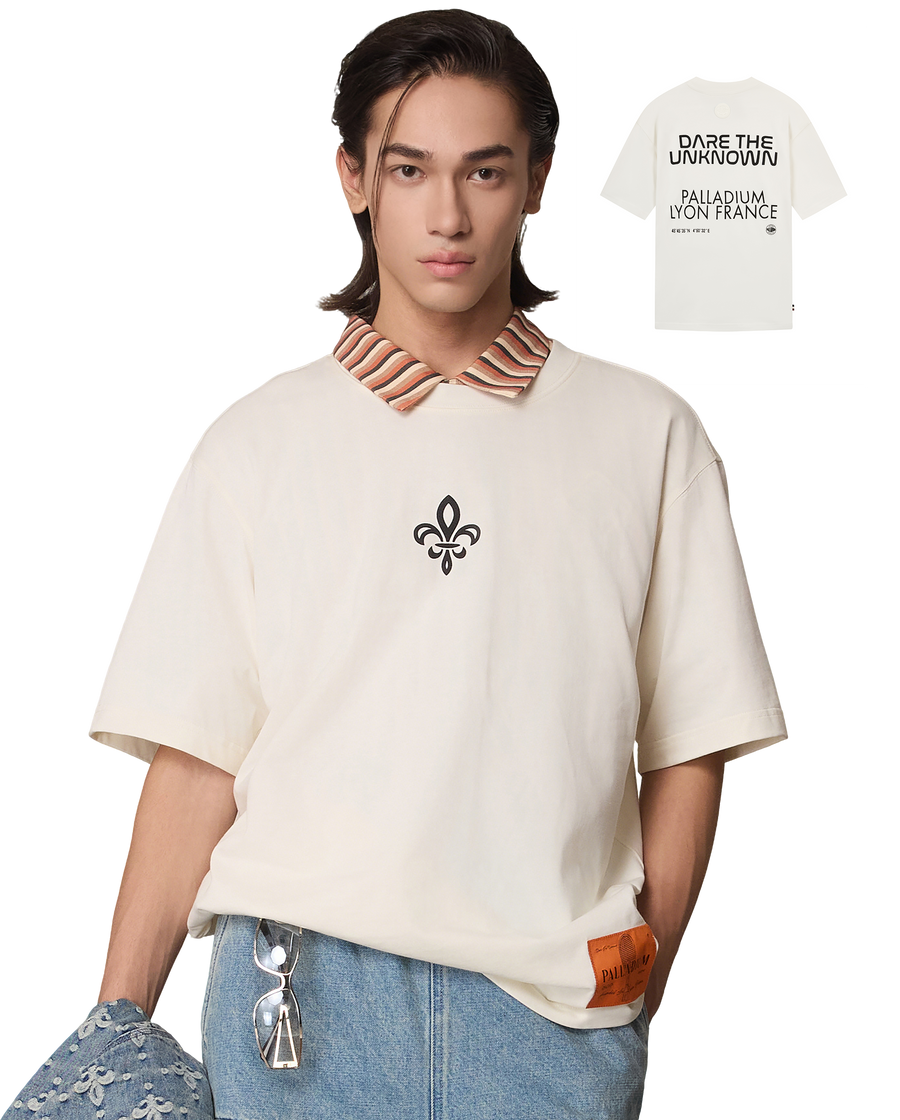 1011317-262 | MEN'S IRIS LOGO LOOSE FIT COTTON T-SHIRT | MARSHMALLOW