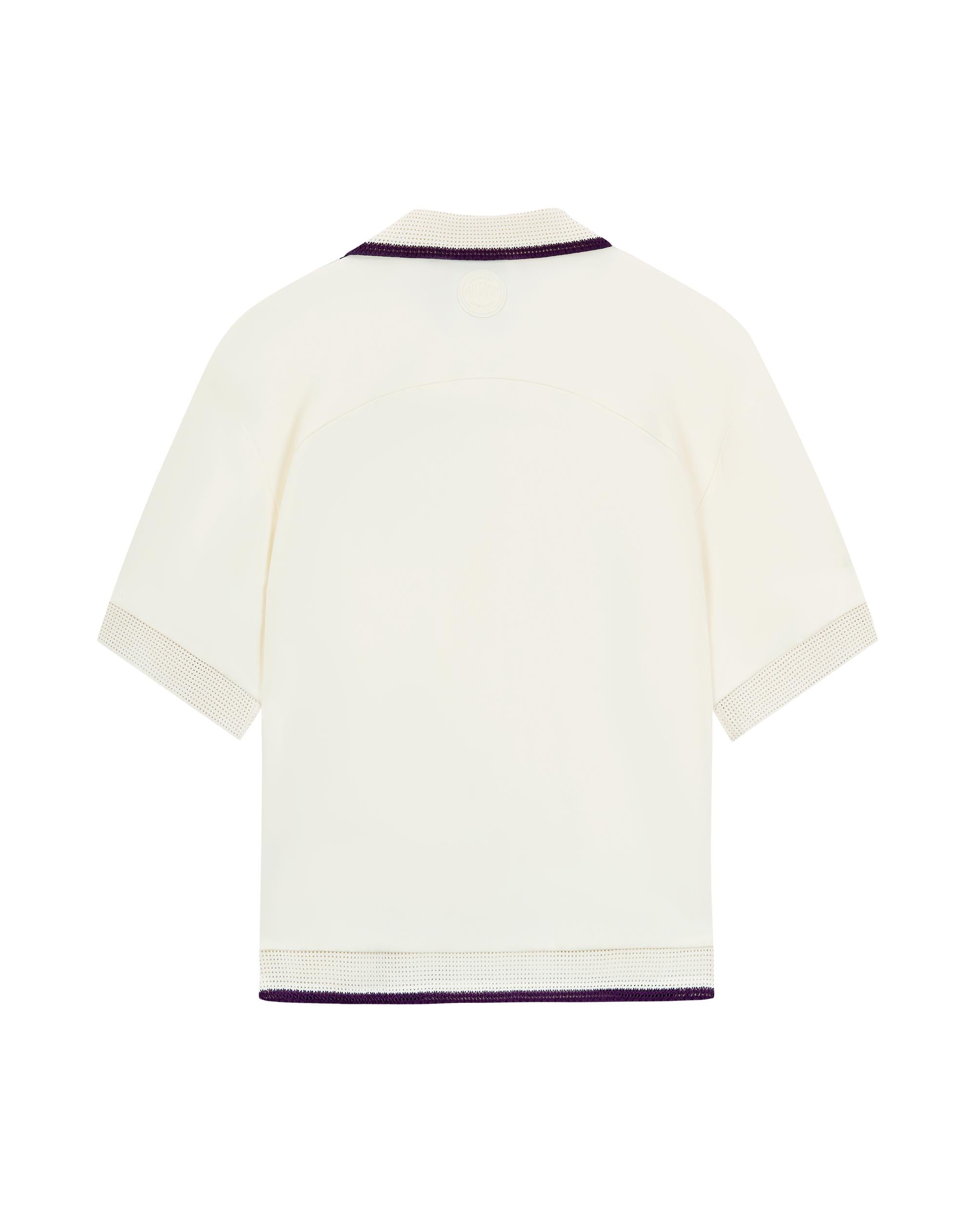 1011320-232 | MEN'S IRIS LOGO LOOSE FIT V-NECK POLO SHIRT | VANILLA ICE