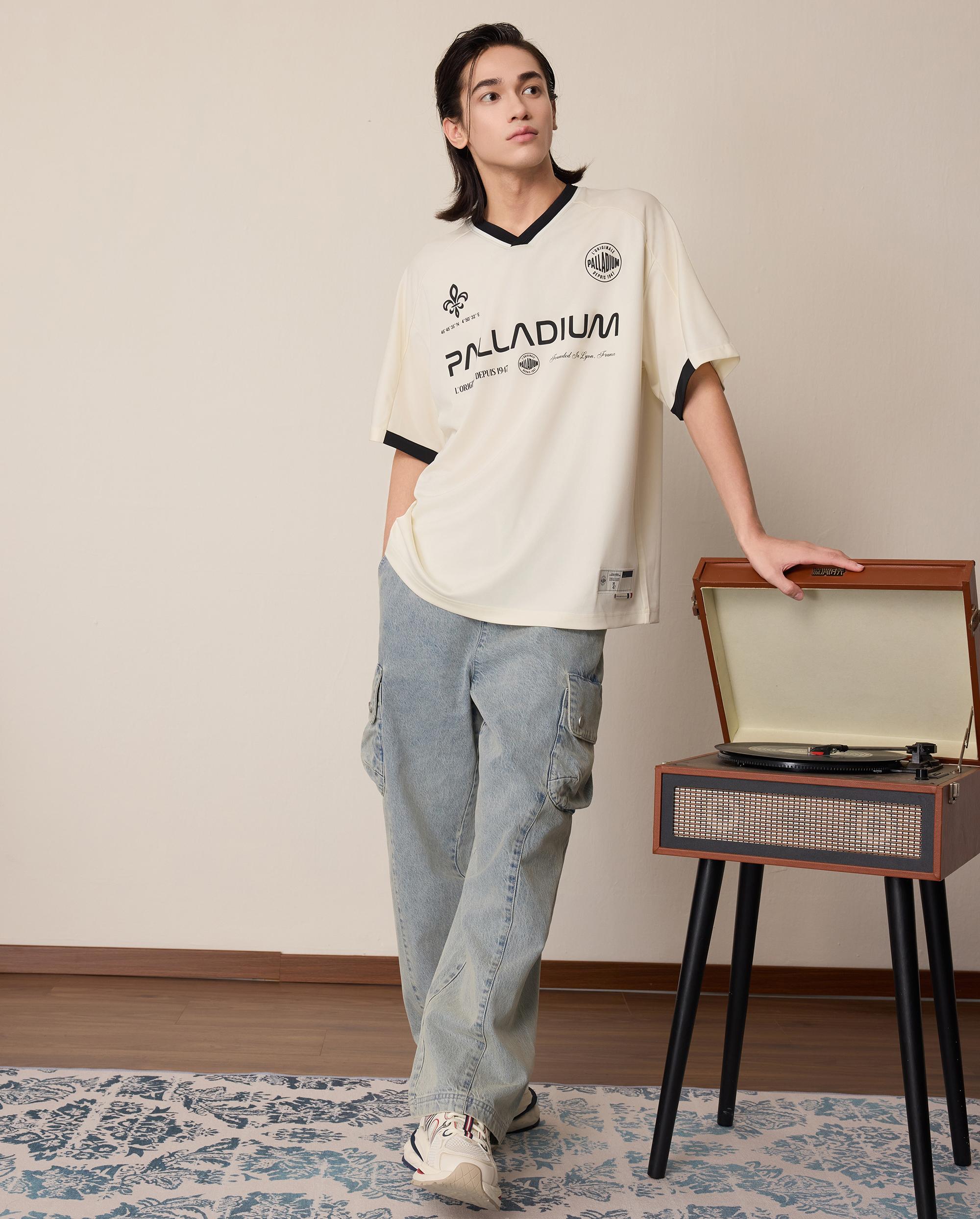 1011331-262 | MEN'S LOGO VINTAGE LOOSE FIT COLOR BLOCKS T-SHIRT | MARSHMALLOW