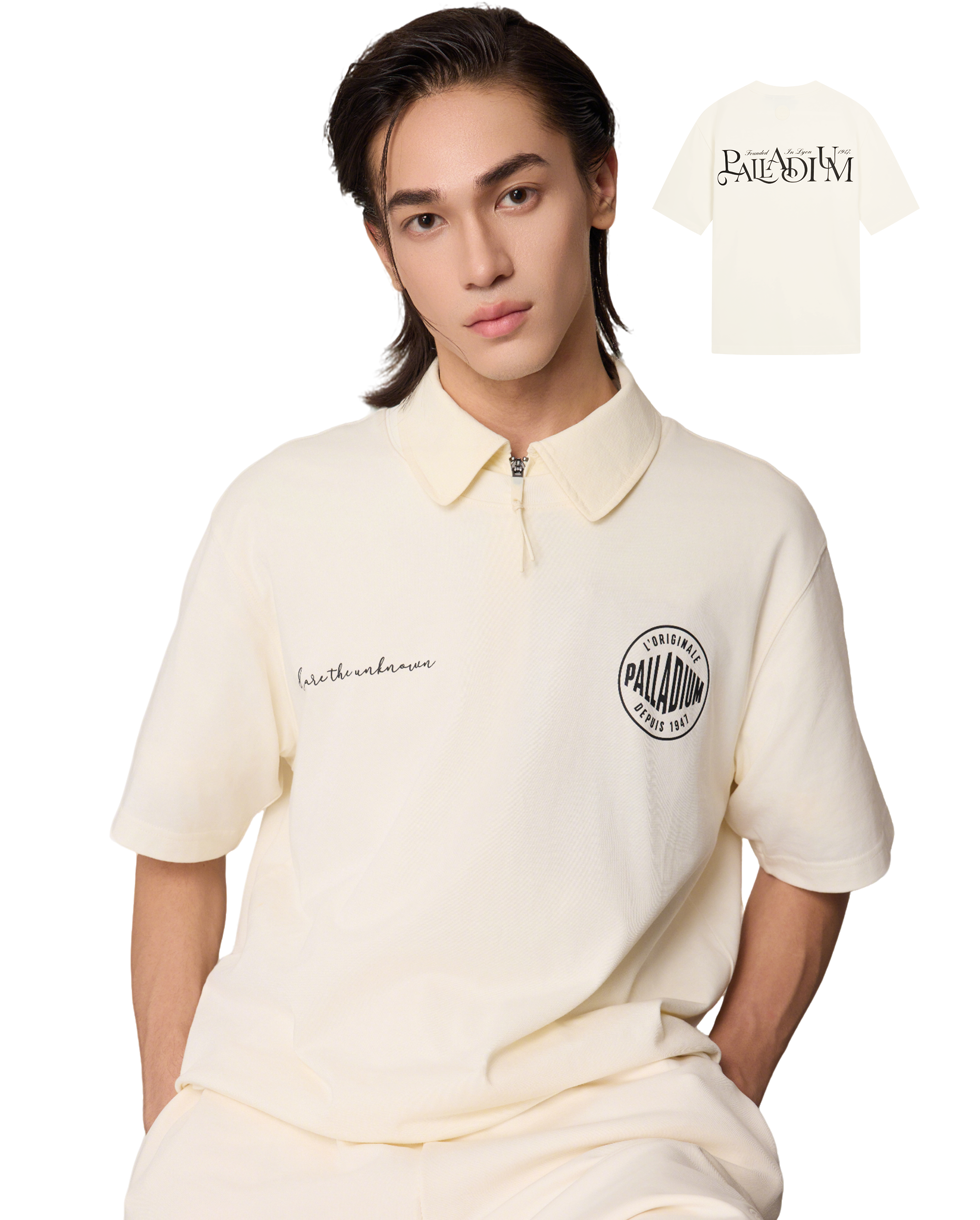 1011346-262 | MEN'S PALLADIUM LOGO LOOSE FIT T-SHIRT | MARSHMALLOW