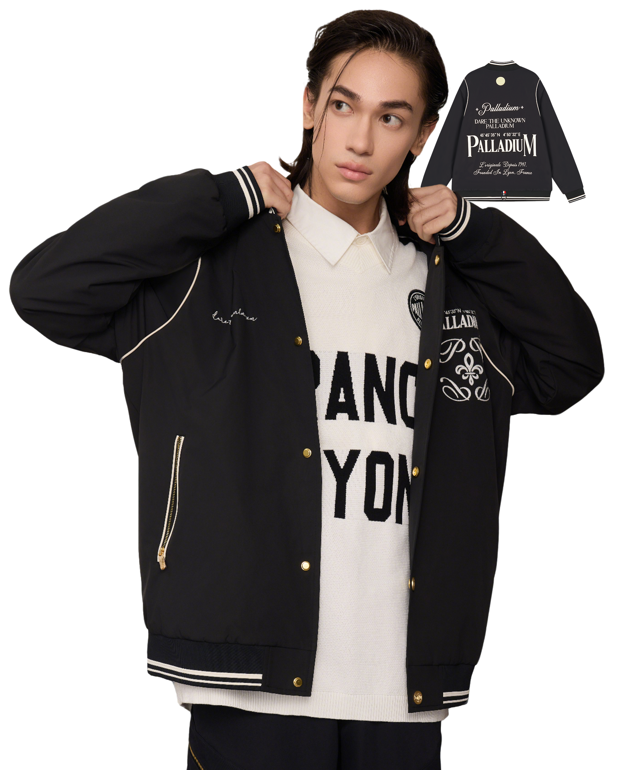 1011352-032 | MEN'S PALLADIUM LOGO COLOR BLOCKS VARSITY JACKET | TAP SHOE