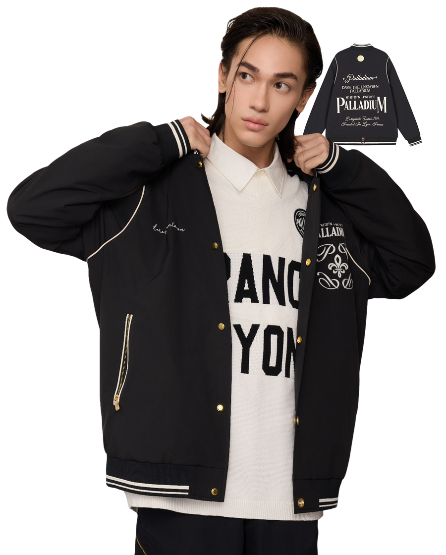 1011352-032 | MEN'S PALLADIUM LOGO COLOR BLOCKS VARSITY JACKET | TAP SHOE