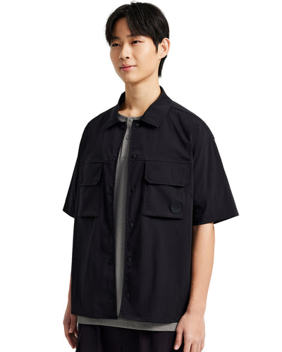 1011531-008 | MEN'S DROPPED SHOULDERS SHORT SLEEVES SHIRT | BLACK