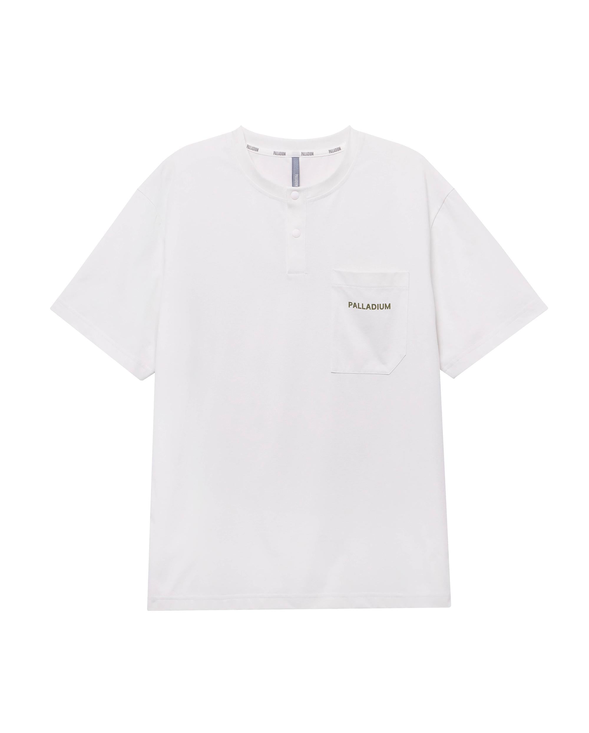 1011533-106 | MEN'S LOGO HENLEY COLLAR POCKET T-SHIRT | GREY WHITE