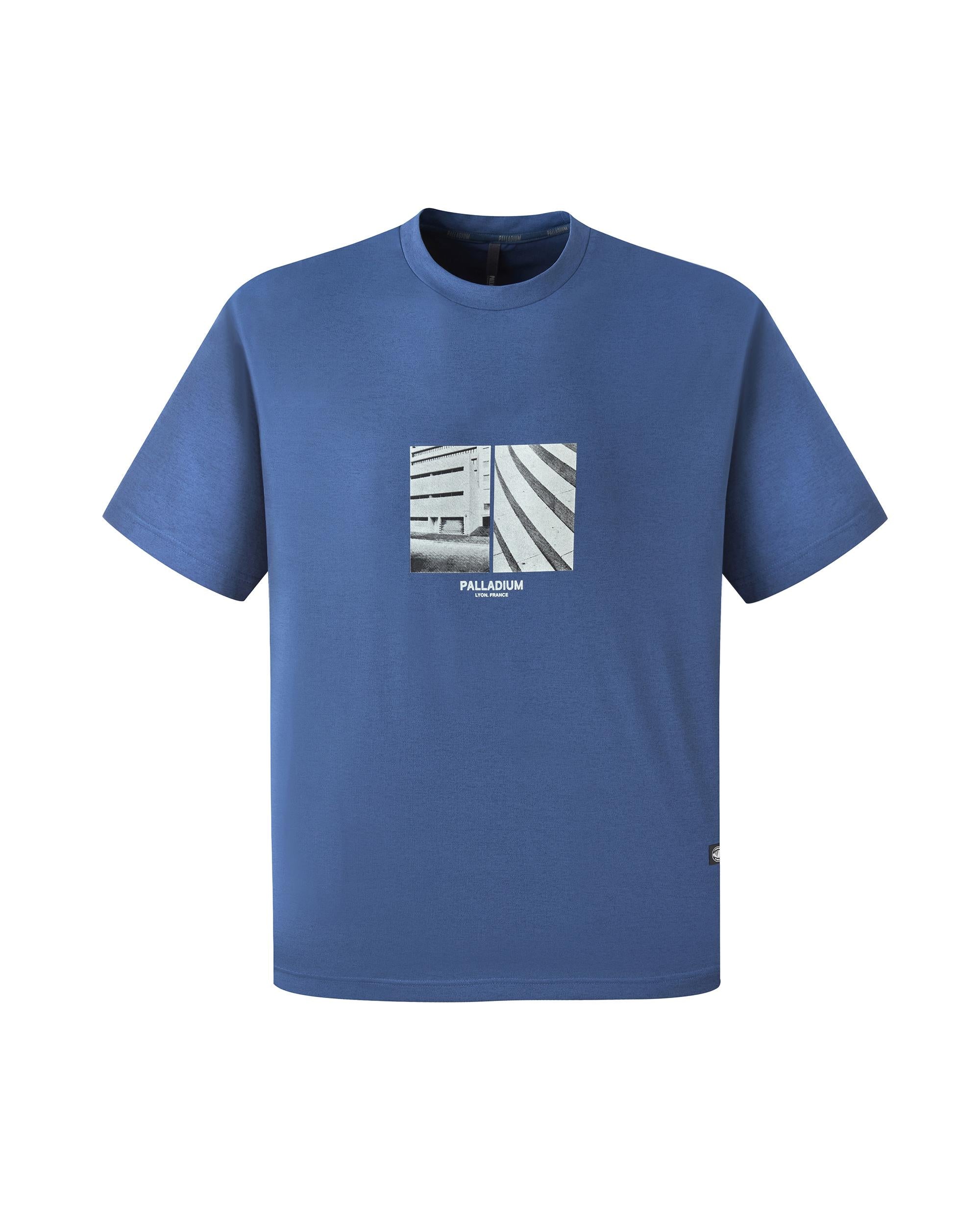 1011709-441 | MEN'S URBAN THEME PRINTED T-SHIRT | DUSTED BLUE