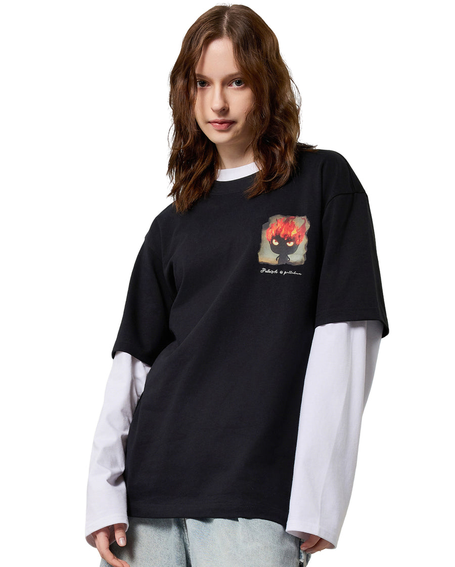 1011778-032 | MEN'S THEME PRINTED LOOSE FIT COTTON T-SHIRT | TAP SHOE