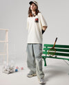 1011778-262 | MEN'S THEME PRINTED LOOSE FIT COTTON T-SHIRT | MARSHMALLOW