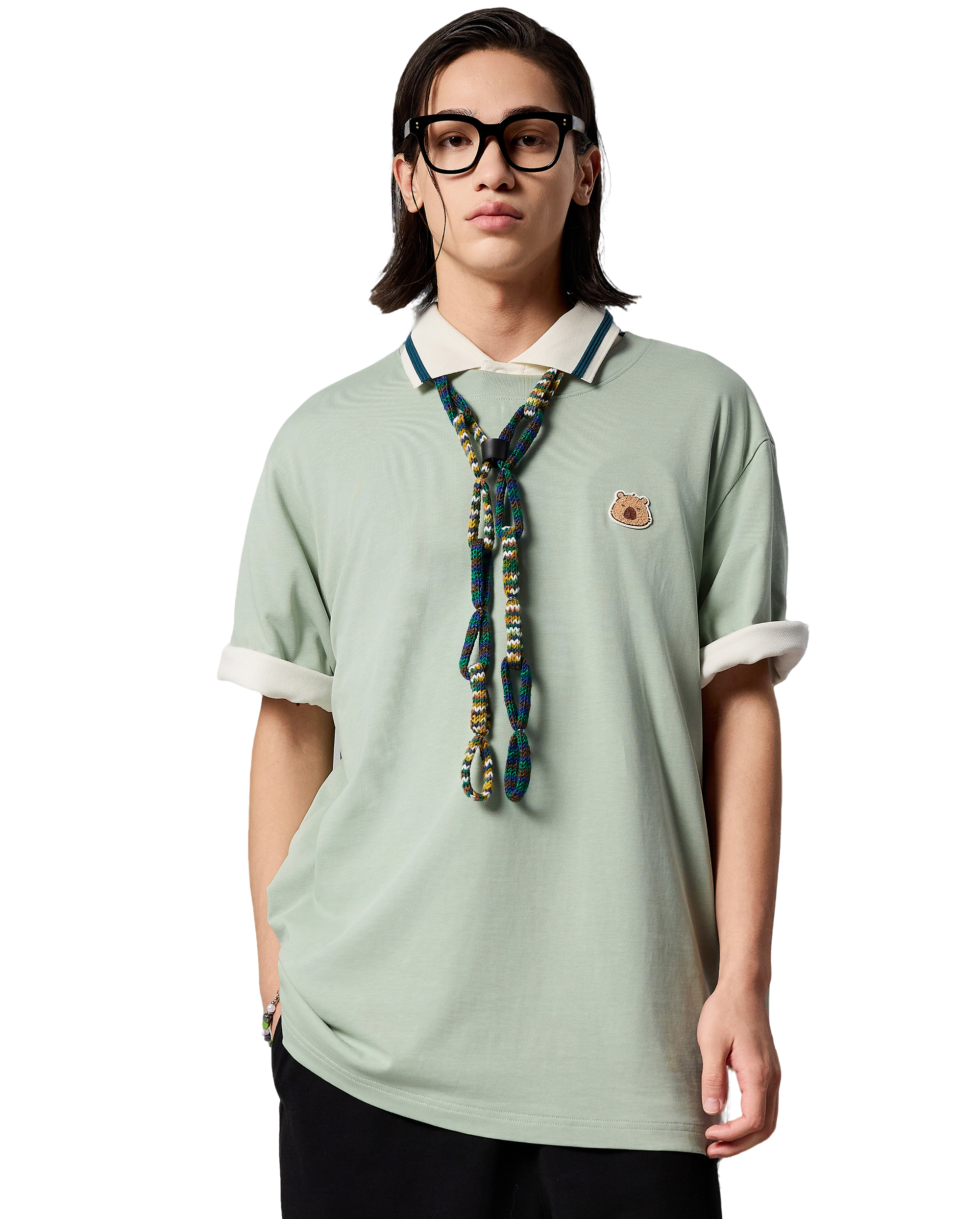 1011785-376 | MEN'S CAPYBARA LOGO LOOSE FIT COTTON T-SHIRT | JADEITE