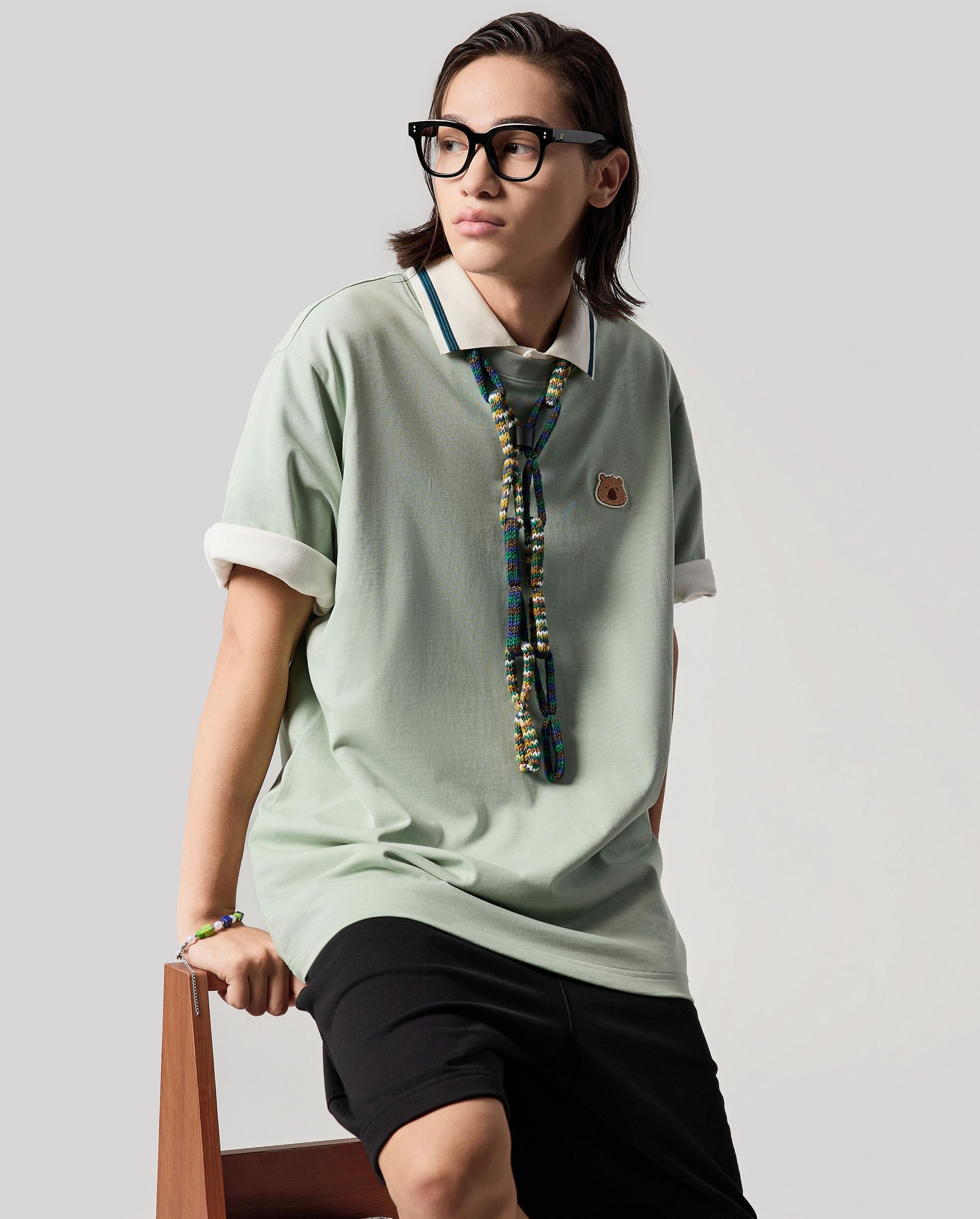 1011785-376 | MEN'S CAPYBARA LOGO LOOSE FIT COTTON T-SHIRT | JADEITE