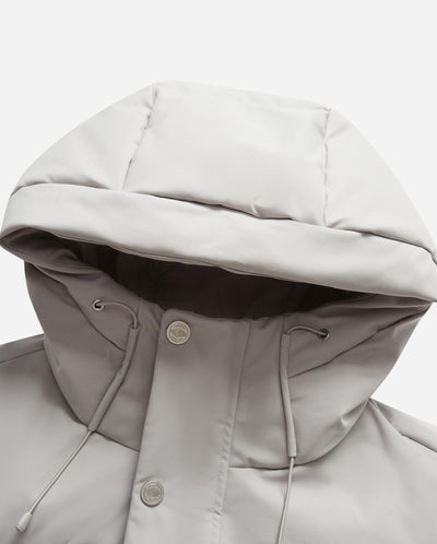 1011815-075 | MEN'S PALLADIUM LOGO HOODED DOWN JACKET | GHOST GRAY