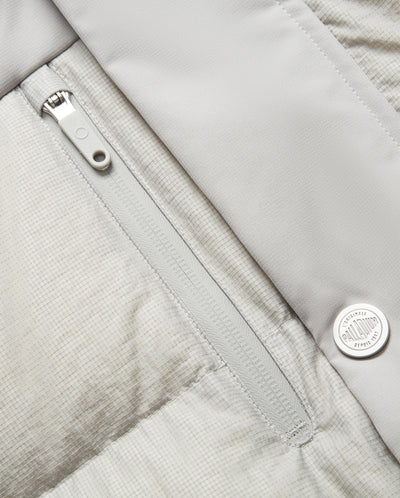 1011815-075 | MEN'S PALLADIUM LOGO HOODED DOWN JACKET | GHOST GRAY