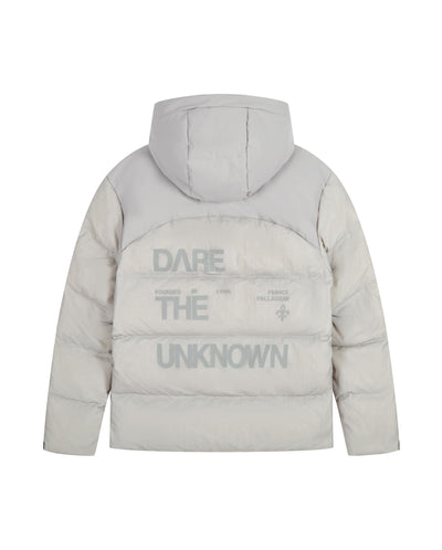 1011815-075 | MEN'S PALLADIUM LOGO HOODED DOWN JACKET | GHOST GRAY