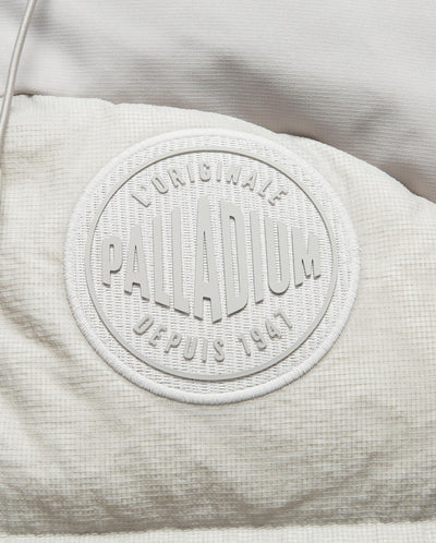 1011815-075 | MEN'S PALLADIUM LOGO HOODED DOWN JACKET | GHOST GRAY